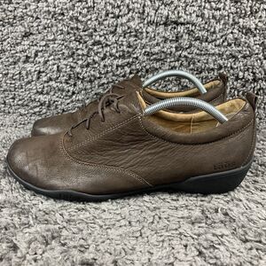 TAOS GETAWAY Women’s Brown LEATHER Lace-Up Oxford Flat Shoes Size 12